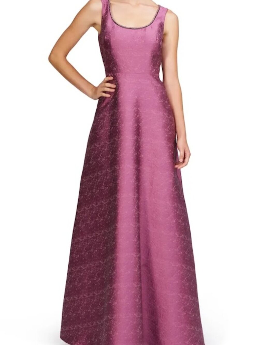 Kay Unger Dusty Rose Sleeveless Maxi Gown